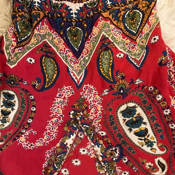 Angie Multicolor Paisley Boho Tunic Top Sun Dress - Picture 3 of 5